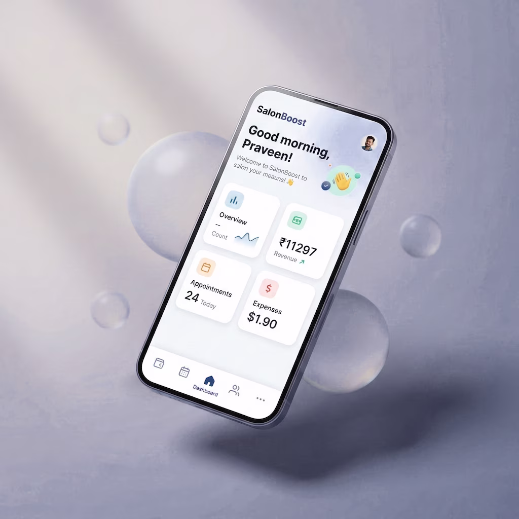 SalonBoost salon management app — appointments, billing, WhatsApp automation